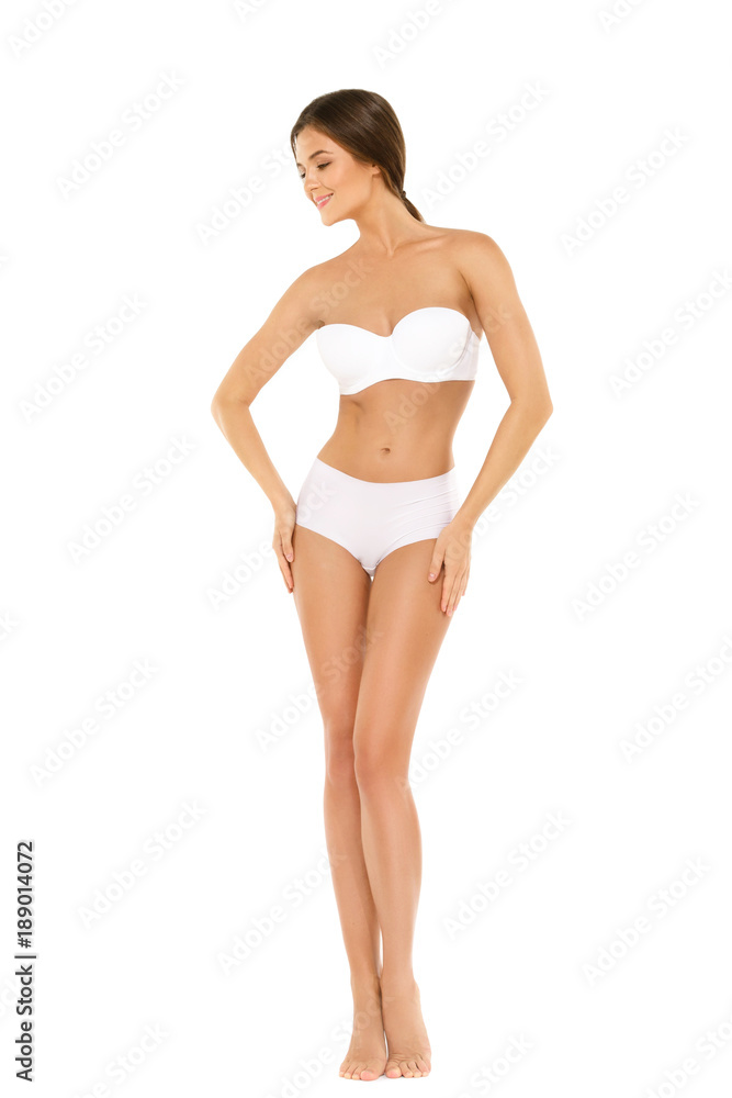 Woman with beautiful body on white background Woman with beautiful body on white background