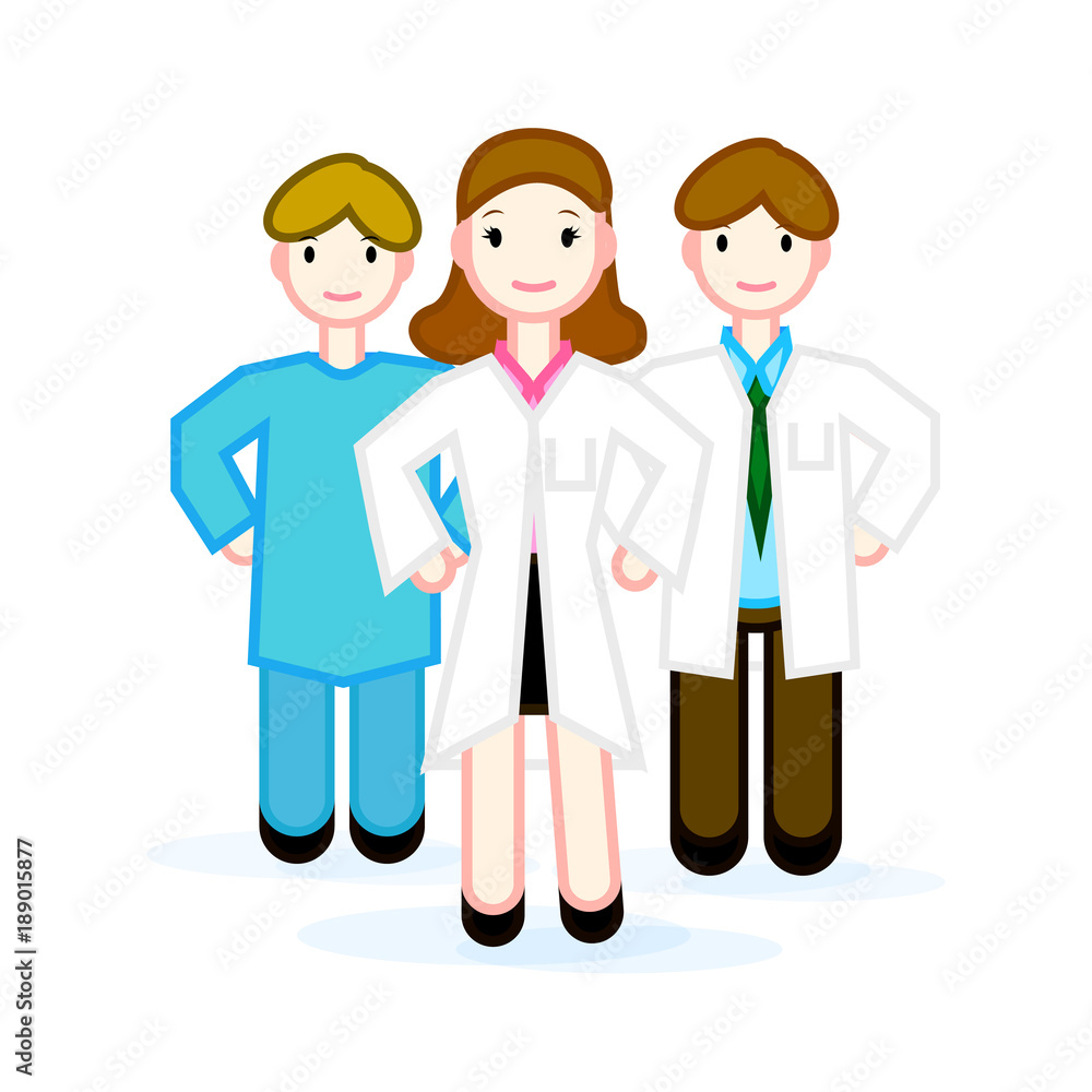 A group of specialist physicians who personify the staff. Suitable for registration of a health magazine or a website. A group of specialist physicians who personify the staff. Suitable for registration of a health magazine or a website.