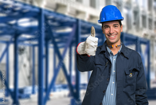 Happy engineer portrait photo