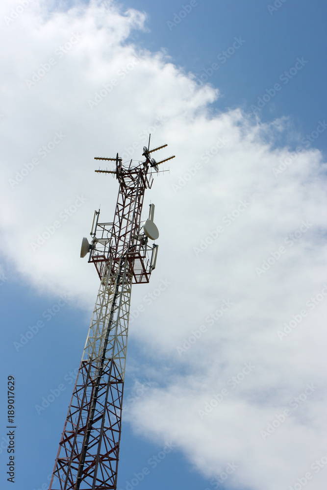 TV and radio translation tower against a blue sky TV and radio translation tower against a blue sky