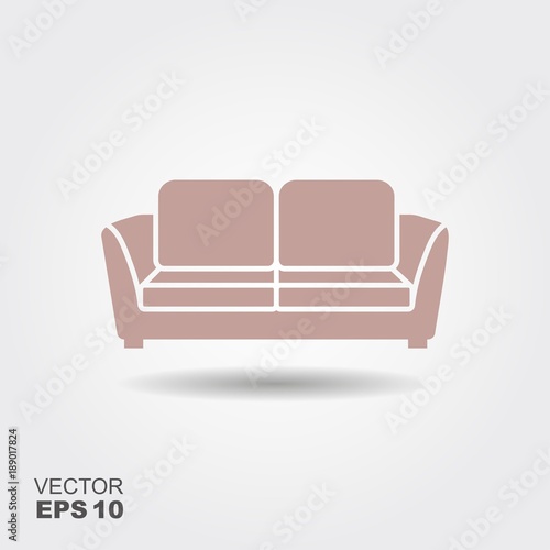 Sofa. Vector flat icon