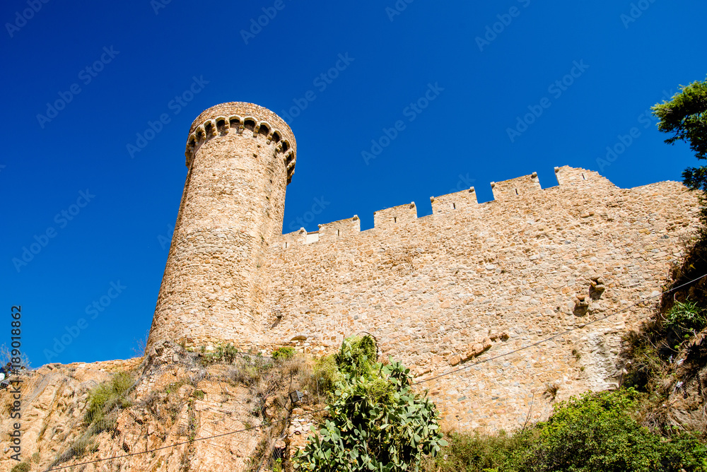 Fortress on a rock in Tossa de Mar, Catalonia 