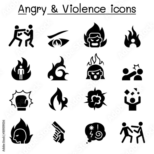 Angry & Violence icon set