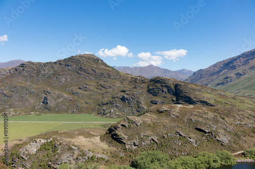 New Zealand Lake Wanaka mountain landscape Mount aspiring national park and diamond lake photo