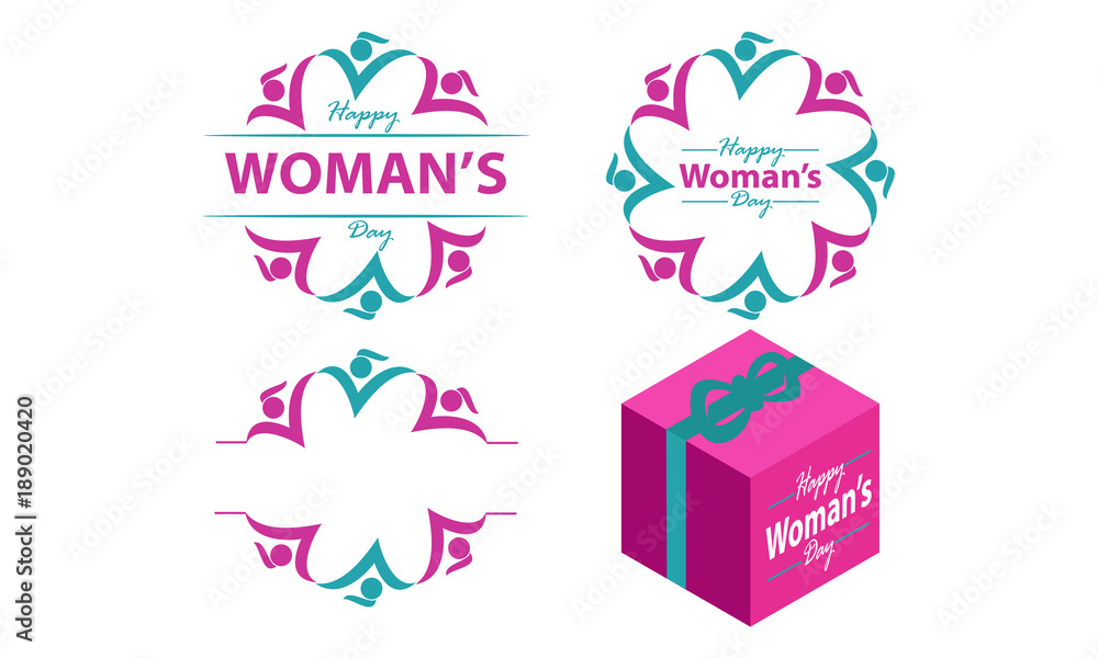 Happy Woman's Day Template Set Happy Woman's Day Template Set