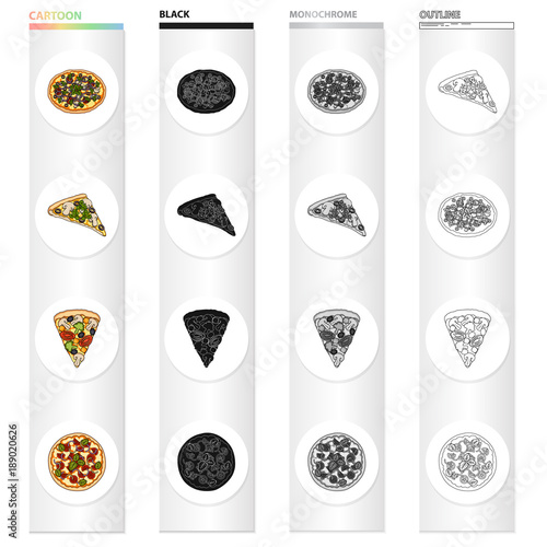 Snack, ingredients, ration and other web icon in cartoon style.Pizza food, treats, icons in set collection.