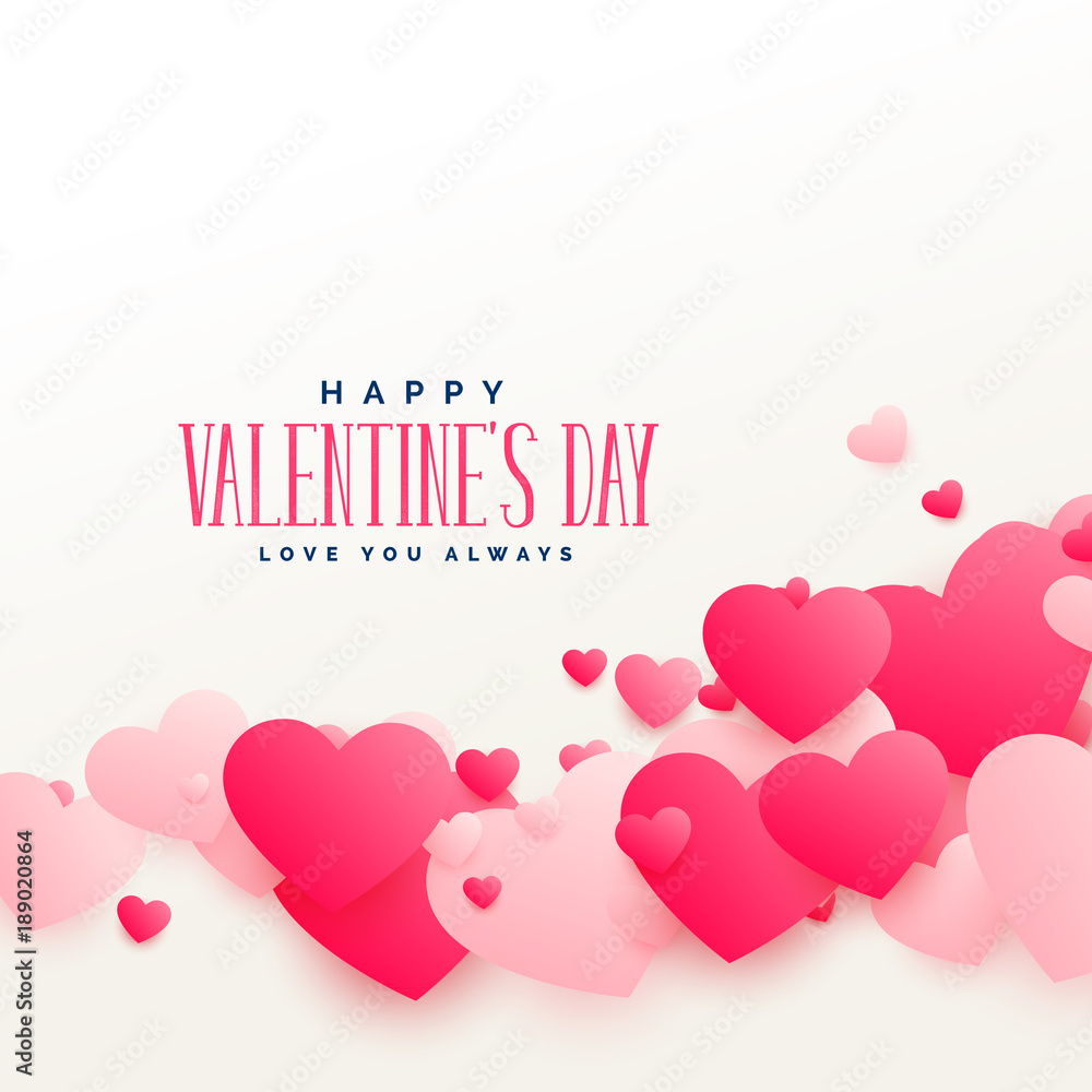 stylish pink hearts love background for valentine's day