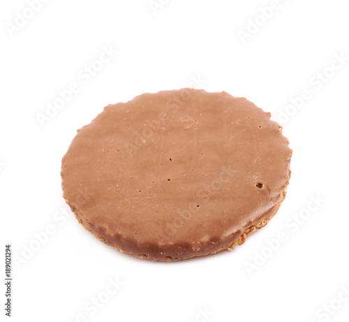 Chocolate oatmeal cookie isolated