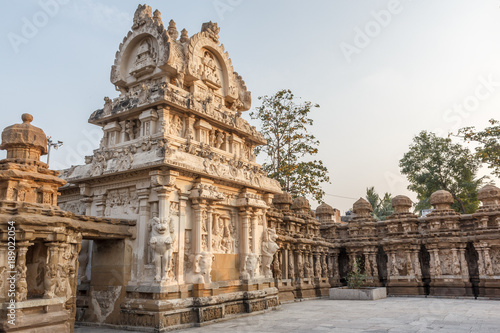 Ancient temple of Kanchipuram Kailasanathar temple and was built during 685-705AD using sandstone compound material contains a large number of carvings and shrines.  © karthikeyan