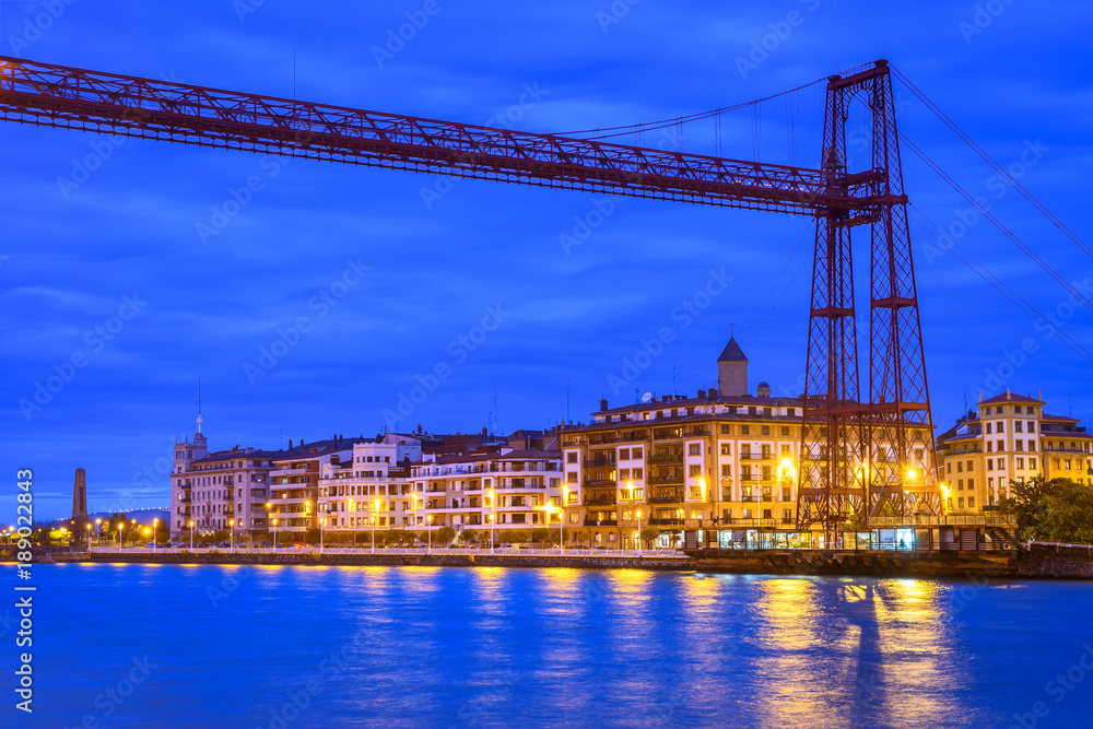 Fototapeta premium panoramic view of biscay bridge from portugalete, Spain