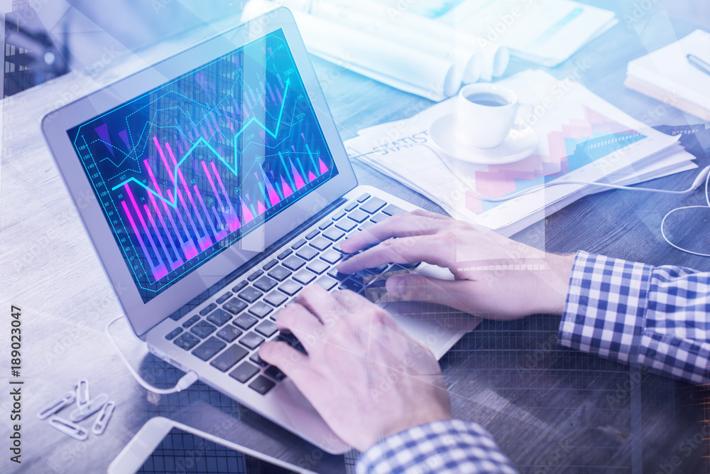 Fototapeta premium Finance, report and investment concept