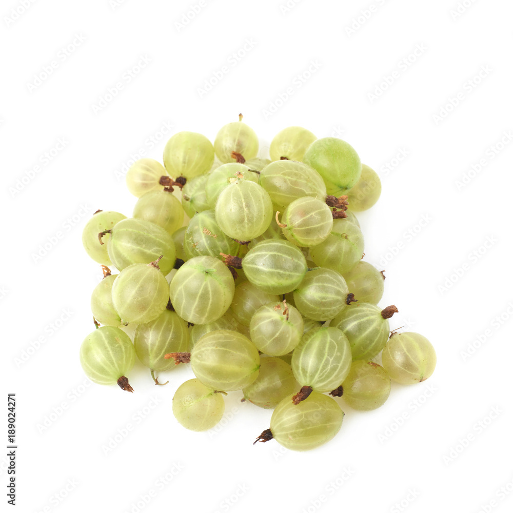 Pile of gooseberries isolated