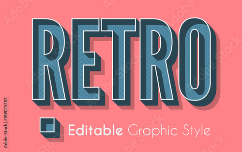 Editable 3D Retro Graphic Style