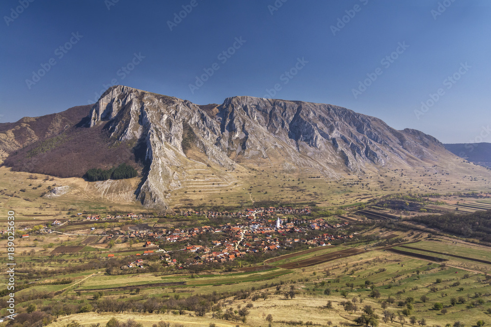 Fototapeta premium Rimetea village and Piatra Secuiului, one of the most picturesque and attractive site in Transylvania, Romania