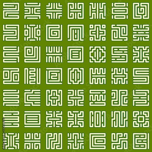 Photos Seamless pattern with runic Square patterns. Runes