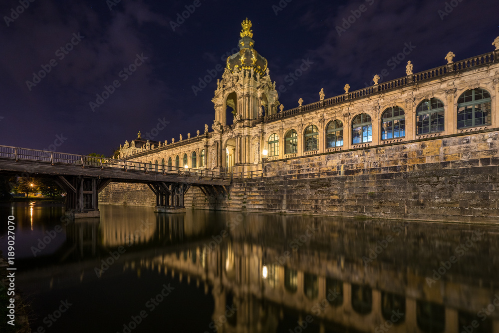 The Zwinger in Dresden at night