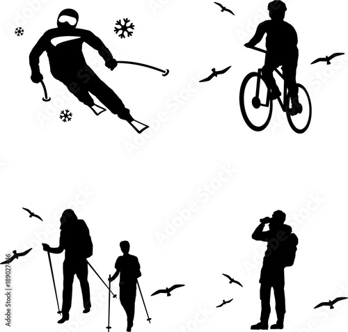 Silhouetten Sport Outddor