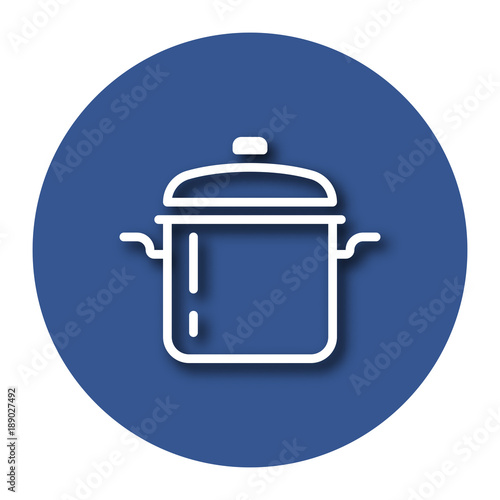 Line icon of stew pan with shadow. EPS 10