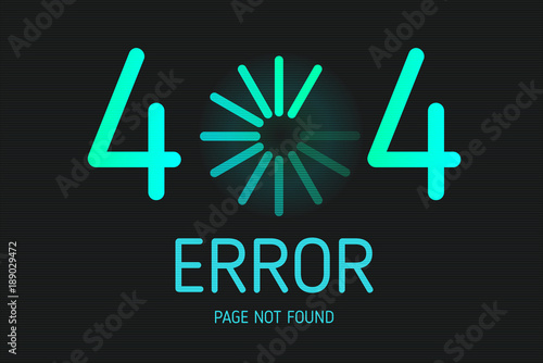 404  error not found page with icon download design vector with black background