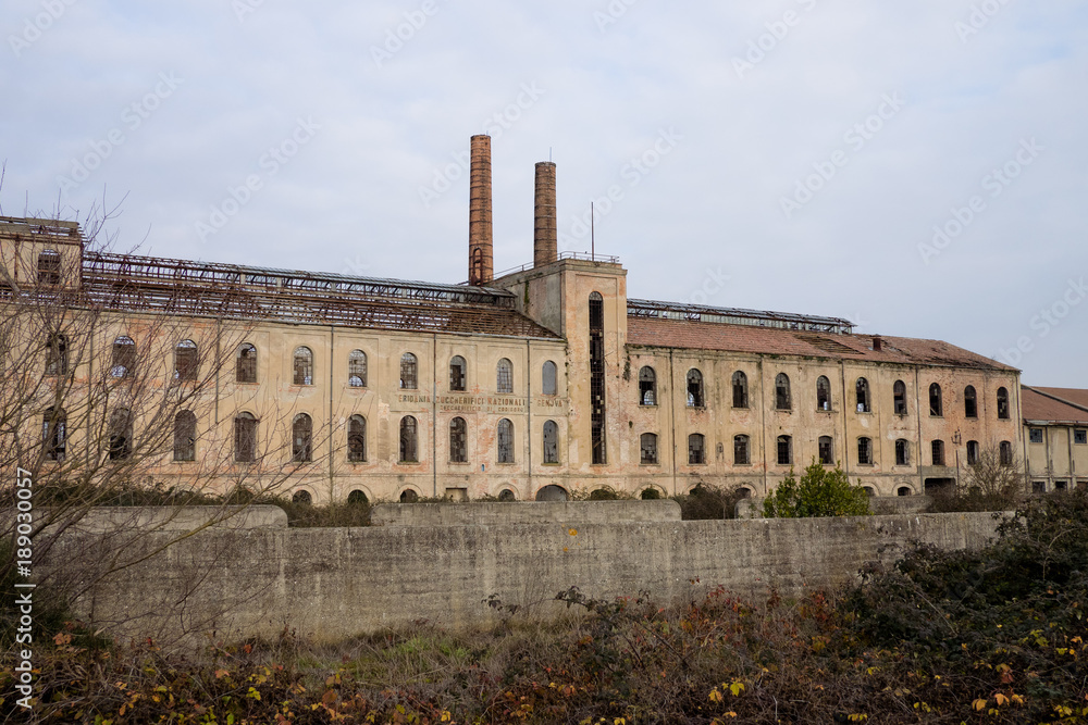 Abandoned sugar factory. Emilia Romagna, Italy