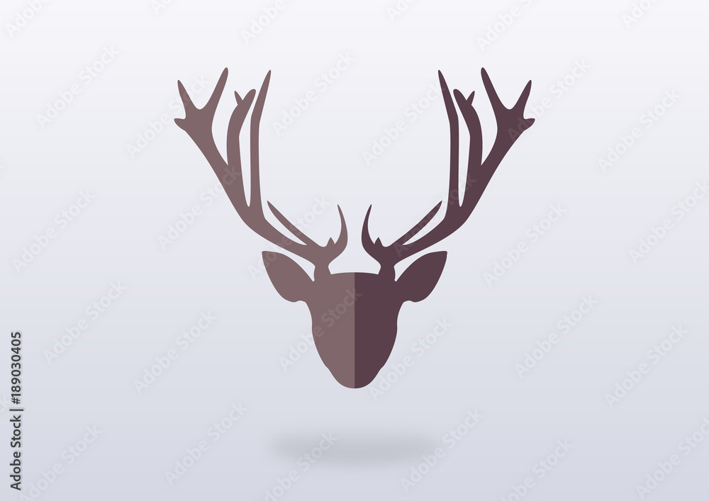 Naklejka premium Hirsch Symbol gefalten auf verlaufenden Hintergrund