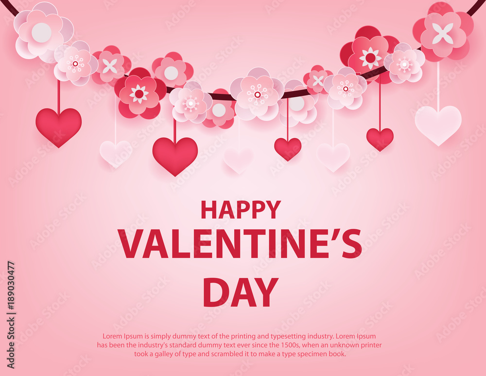 Happy valentine's day. Object background with holiday. Concept valentine vector illustration.