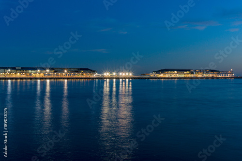 Night illumination of wharf