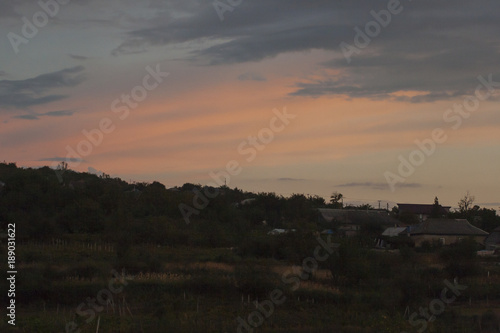 The village in the Budjak steppe in autumn. The terrain in southern Europe. It's autumn time. photo