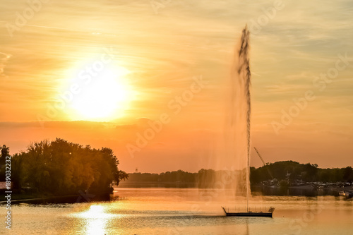 Beautiful Ada Ciganlija Lake In Belgrade