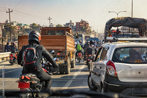 Kathmandu Traffic Jam, Nepal photo