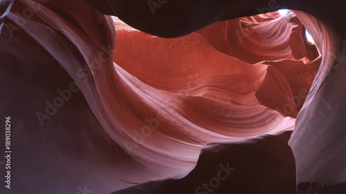 a zoom in shot of water eroded sandstone walls of lower antelope canyon in page, arizona