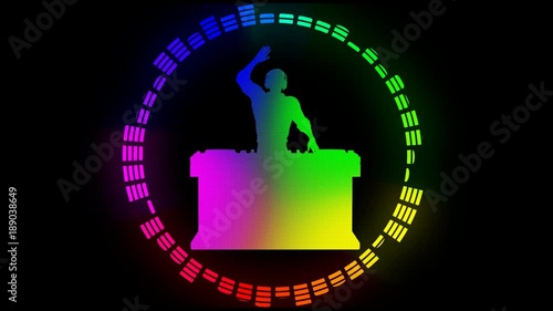 Multicolored DJ. Alpha channel. Alpha matte. Full HD. photo