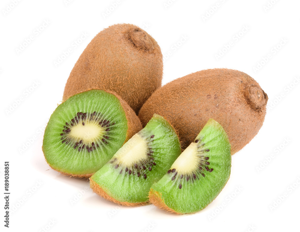Kiwi fruit isolated on white background, close-up Kiwi fruit isolated on white background, close-up
