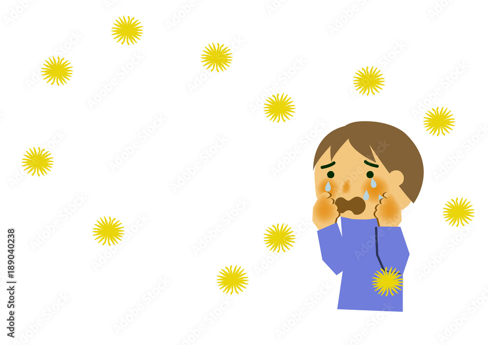 花粉症、アレルギーのクリップアート。