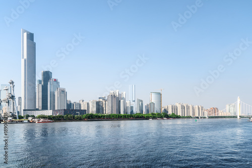 The Pearl River and modern buildings of downtown in Guangzhou