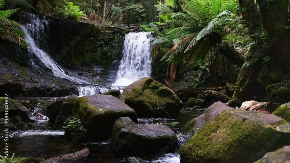 beautiful horseshoe falls in mount field national park in tasmania, australia beautiful horseshoe falls in mount field national park in tasmania, australia