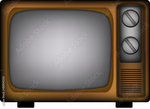 Televisión antigua de madera. 