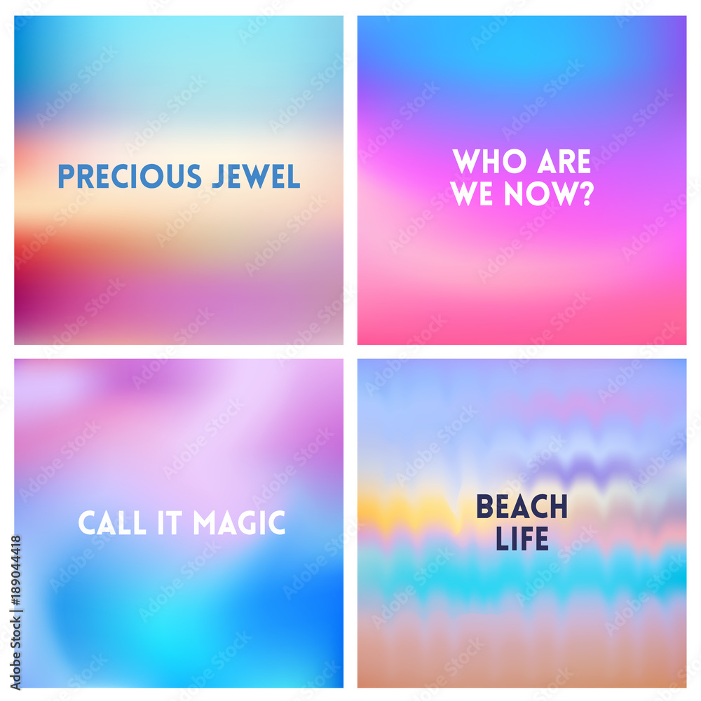 Abstract vector sunset blurred background set. Square blurred background - sky clouds colors With love quotes Abstract vector sunset blurred background set. Square blurred background - sky clouds colors With love quotes
