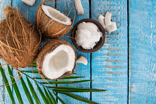 close-up of a coconuts, top...