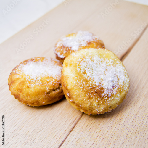 Fried tasty chestnut doughnut (castanea sativa - fagaceae). for food concept