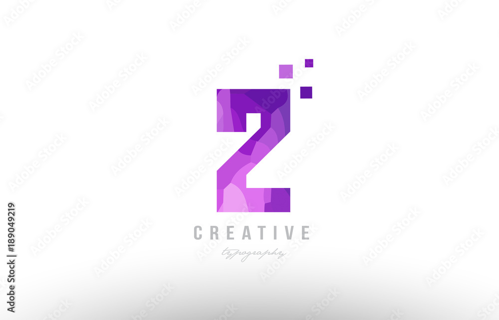 Pink number logo 2 with squares Pink number logo 2 with squares