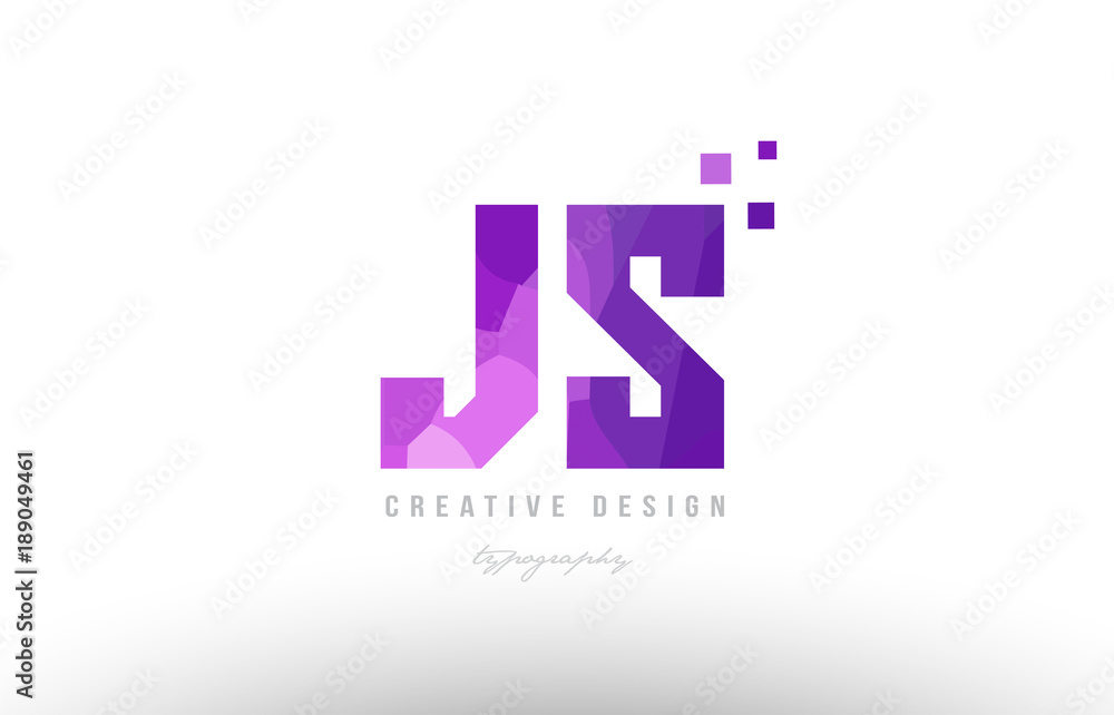 Obraz premium js j s pink alphabet letter logo combination with squares