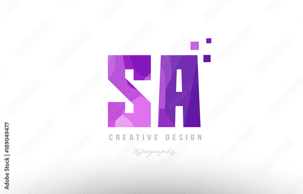 sa s a pink alphabet letter logo combination with squares