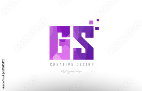 gs g s pink alphabet letter logo combination with squares