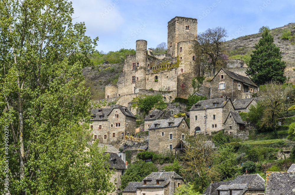 panoramic view of the village of belcastel france