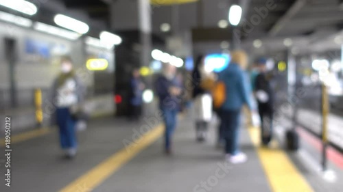 Wallpaper Mural Blurred footage of crowd at subway station Torontodigital.ca