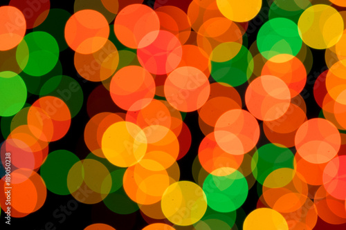 Abstract Circular Bokeh Background of Christmaslight