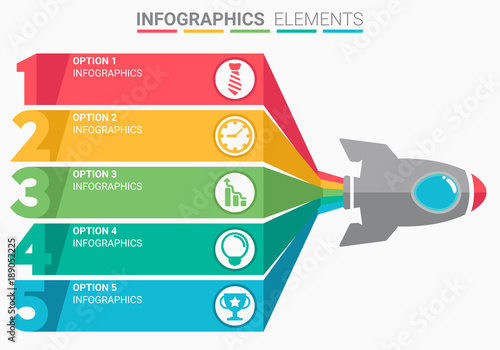 INFOGRAPHICS element abstract modern design the numbers top five template
