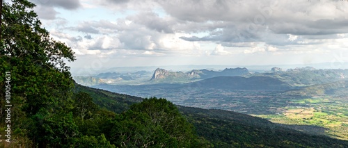 Background panorama view of landscape forest and mountain