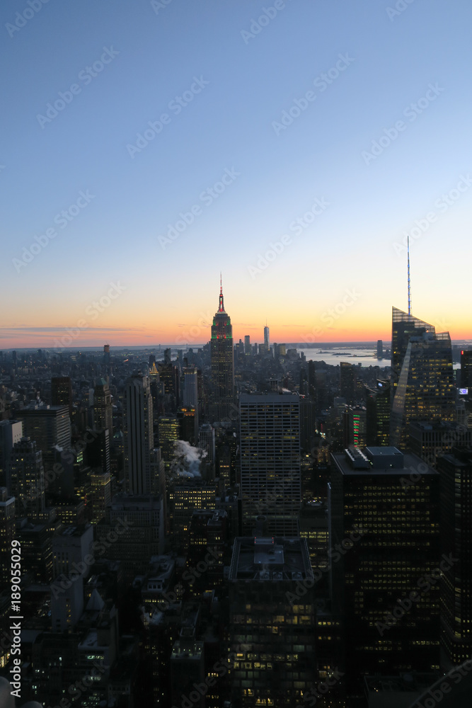 New York City Skyline Sunset Impression